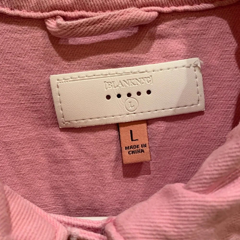 Blank NYC Denim Pink and White Size Large Jacket
